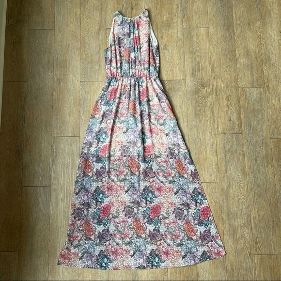 open lace back dress CUTEGAL Apricot Sleeveless Drop Waist Maxi Dress main image 0